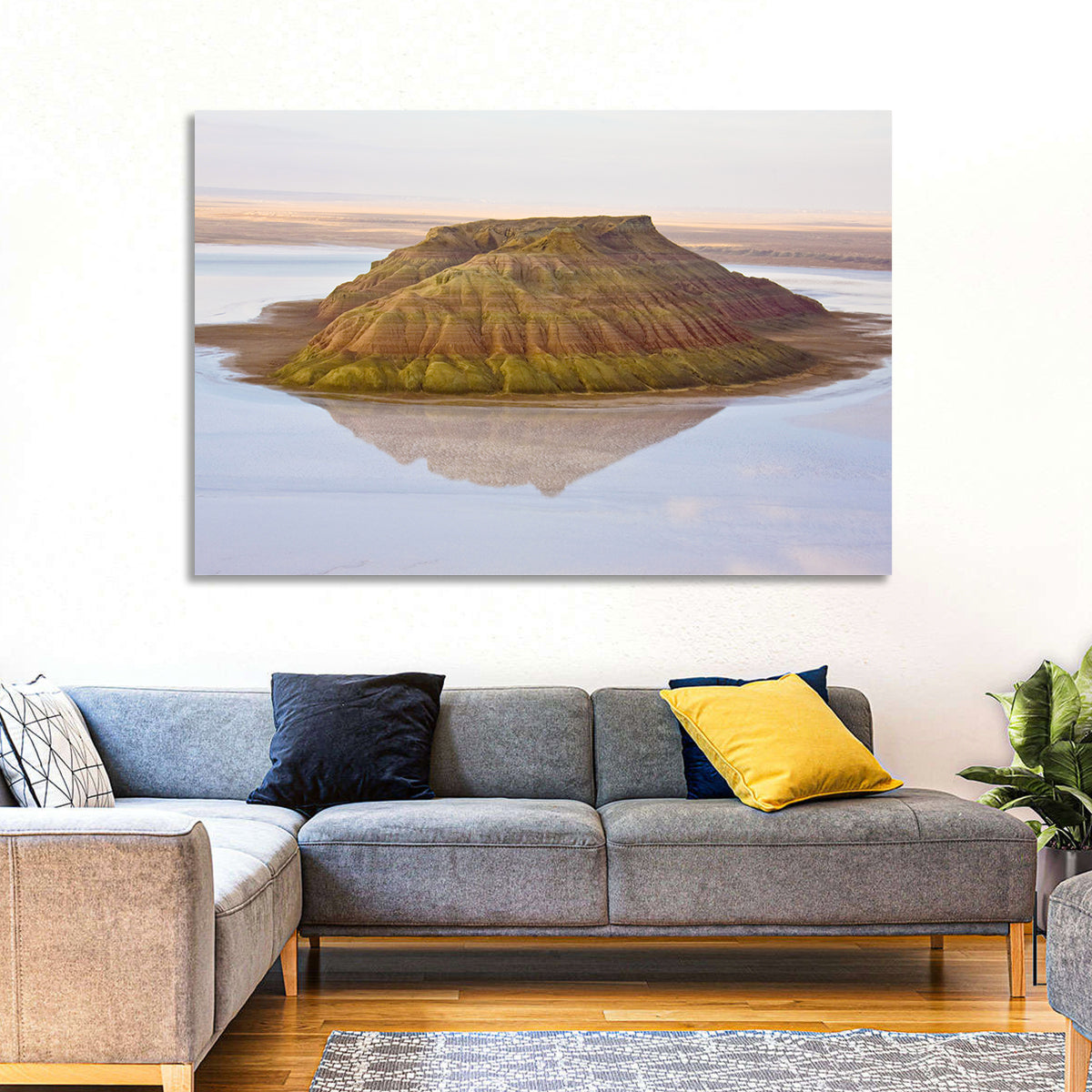 Salt Hill Reflection Wall Art in a room, landscape