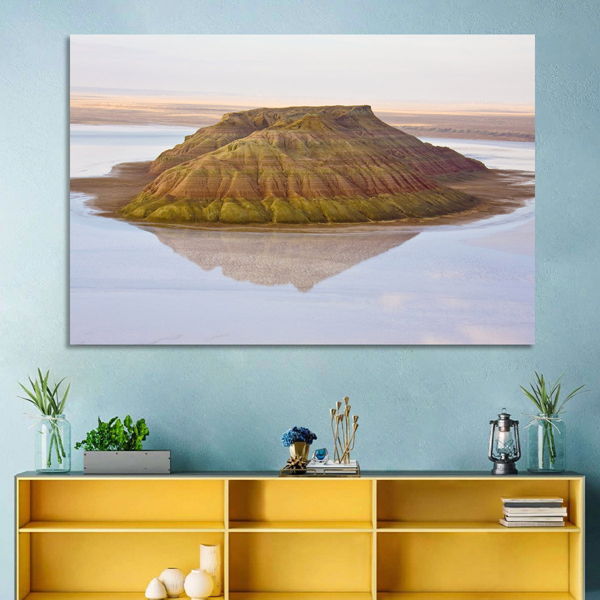 Salt Hill Reflection Wall Art in a room, landscape