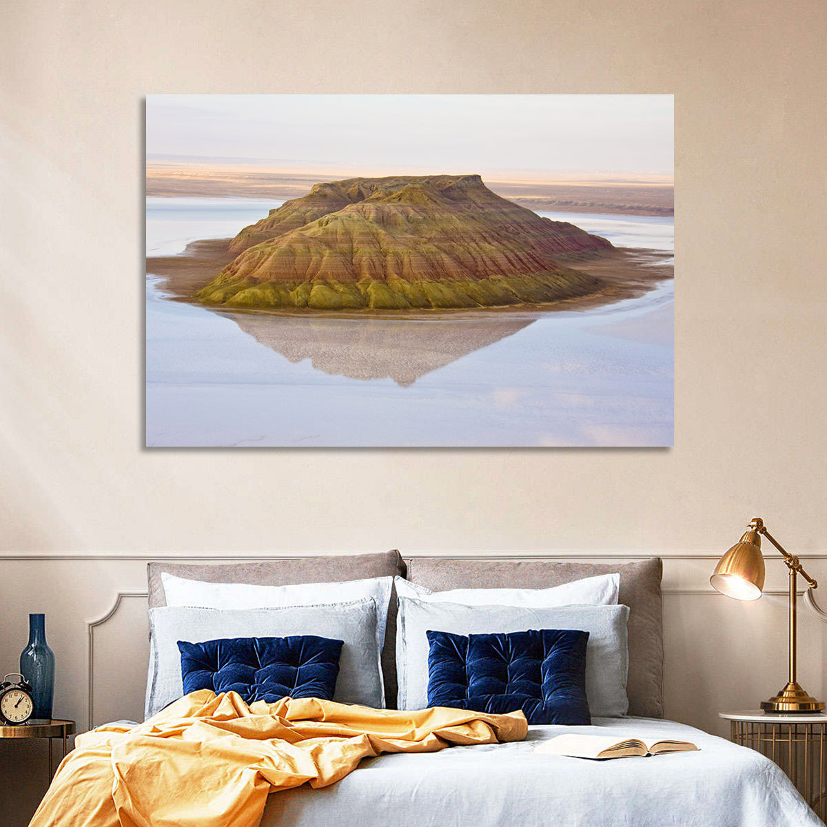 Salt Hill Reflection Wall Art in a room, landscape