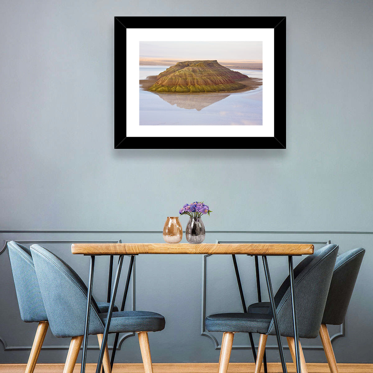 Salt Hill Reflection Wall Art in a room, landscape