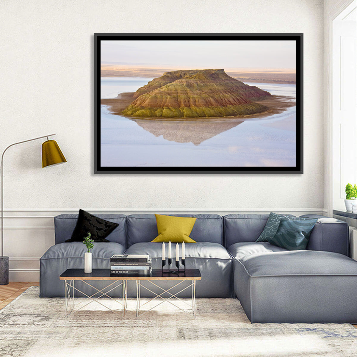 Salt Hill Reflection Wall Art in a room, landscape