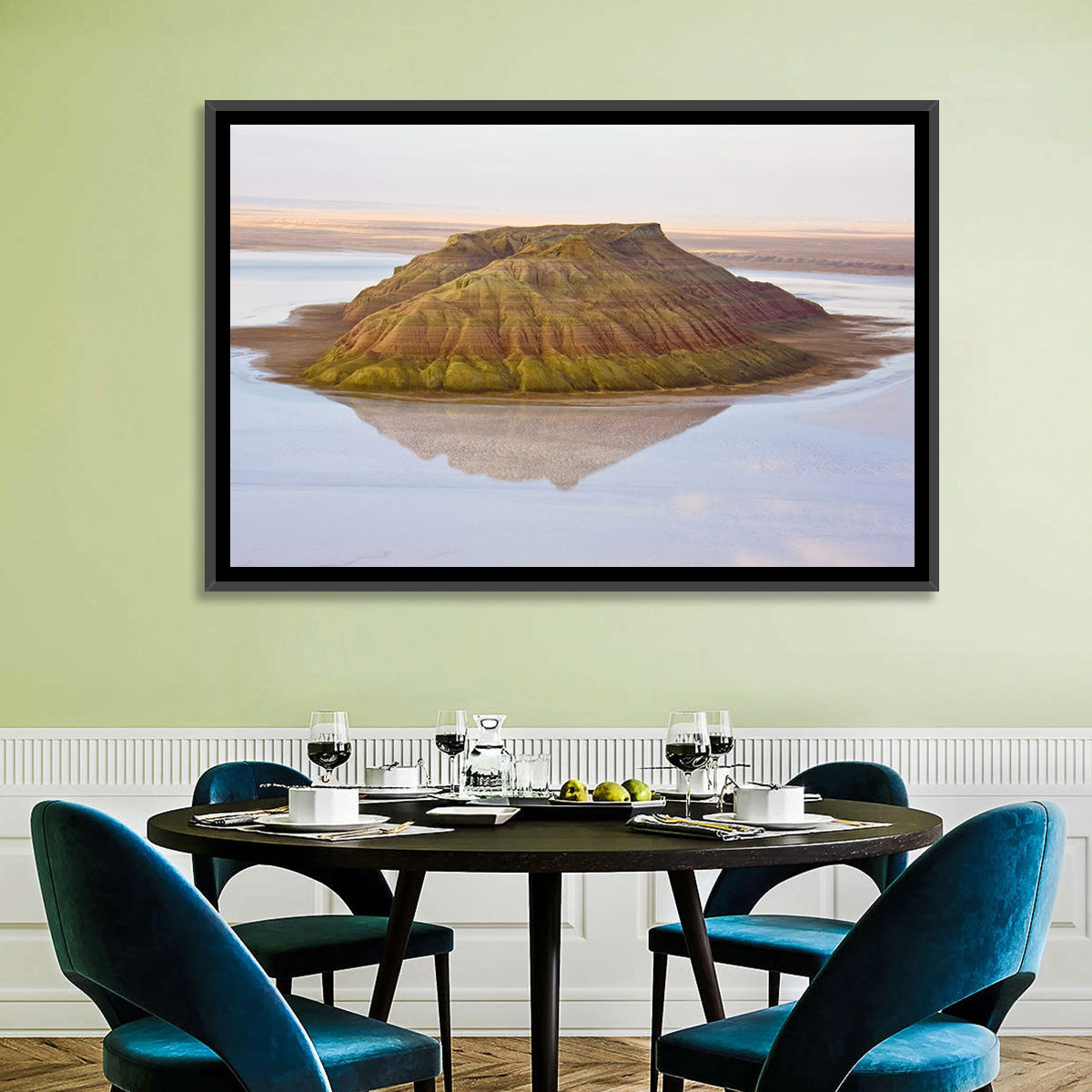 Salt Hill Reflection Wall Art in a room, landscape