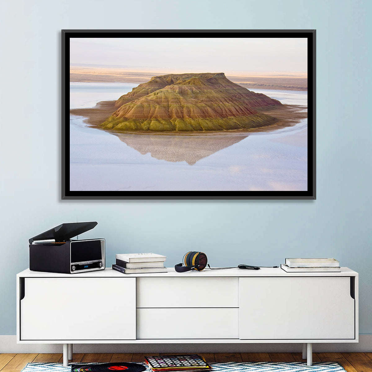 Salt Hill Reflection Wall Art in a room, landscape