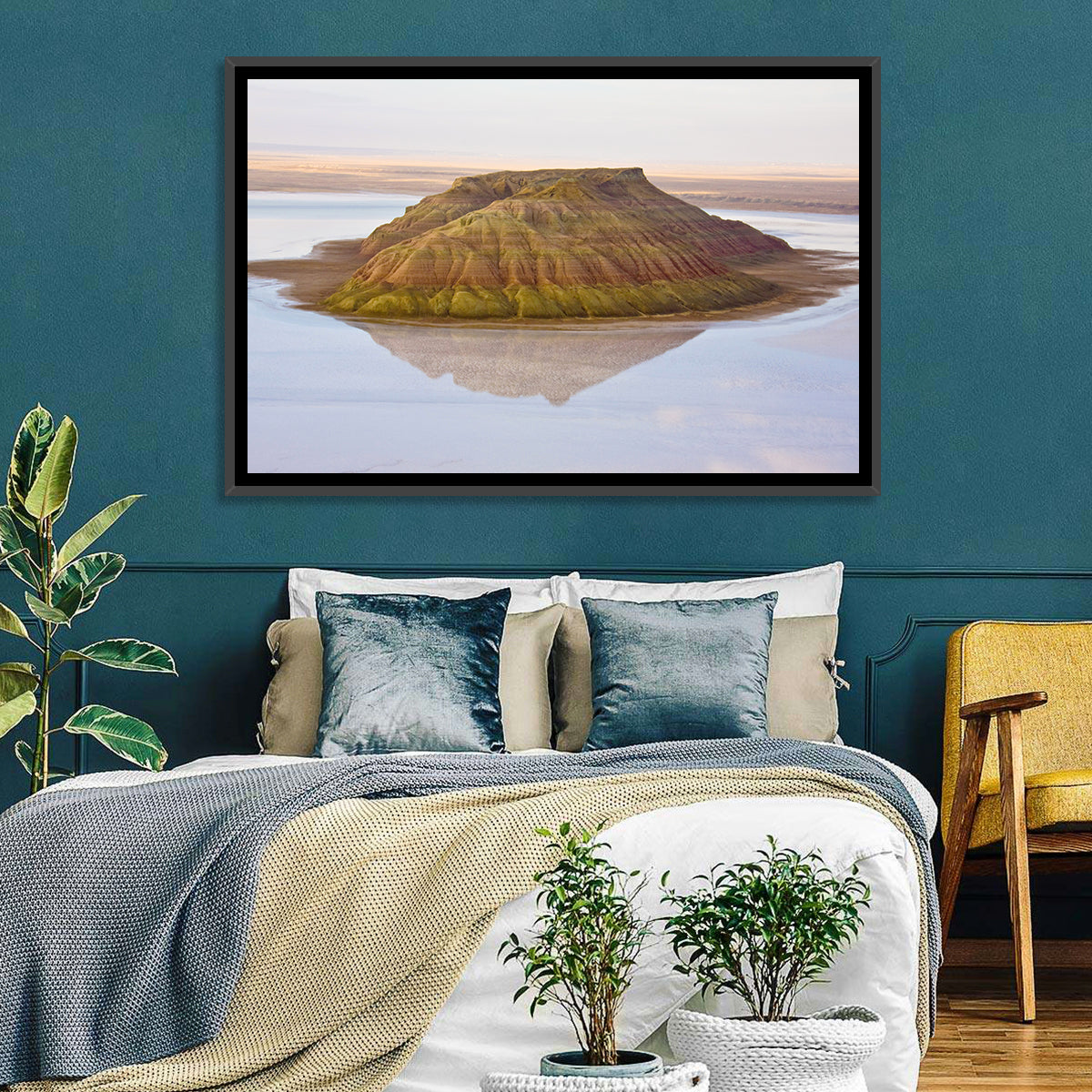 Salt Hill Reflection Wall Art in a room, landscape