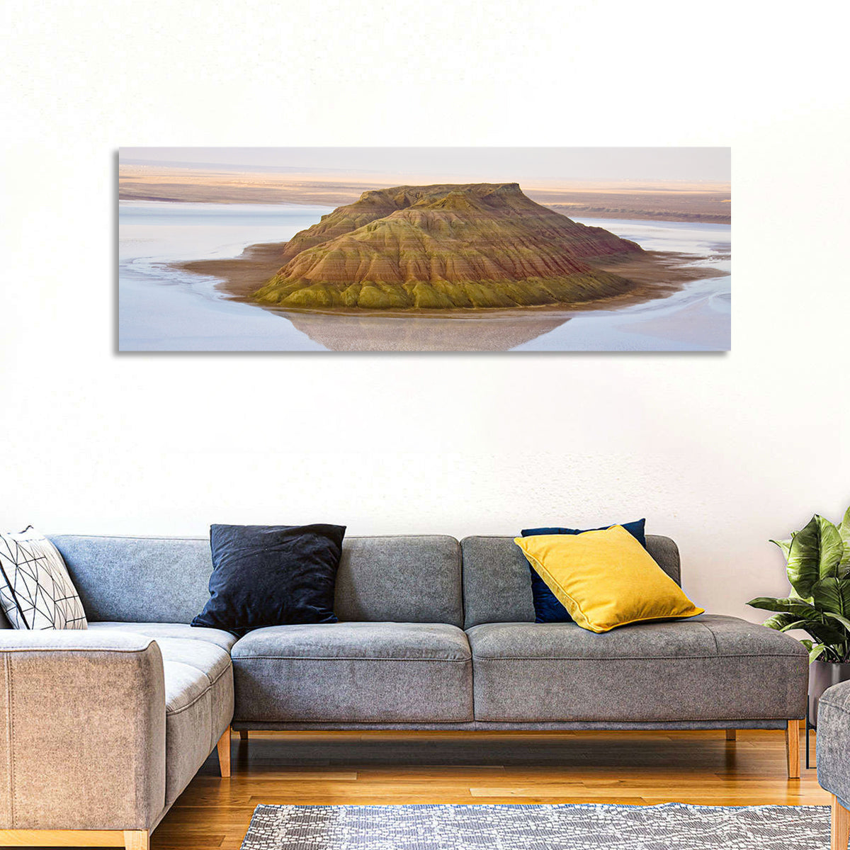 Salt Hill Reflection Wall Art in a room, landscape