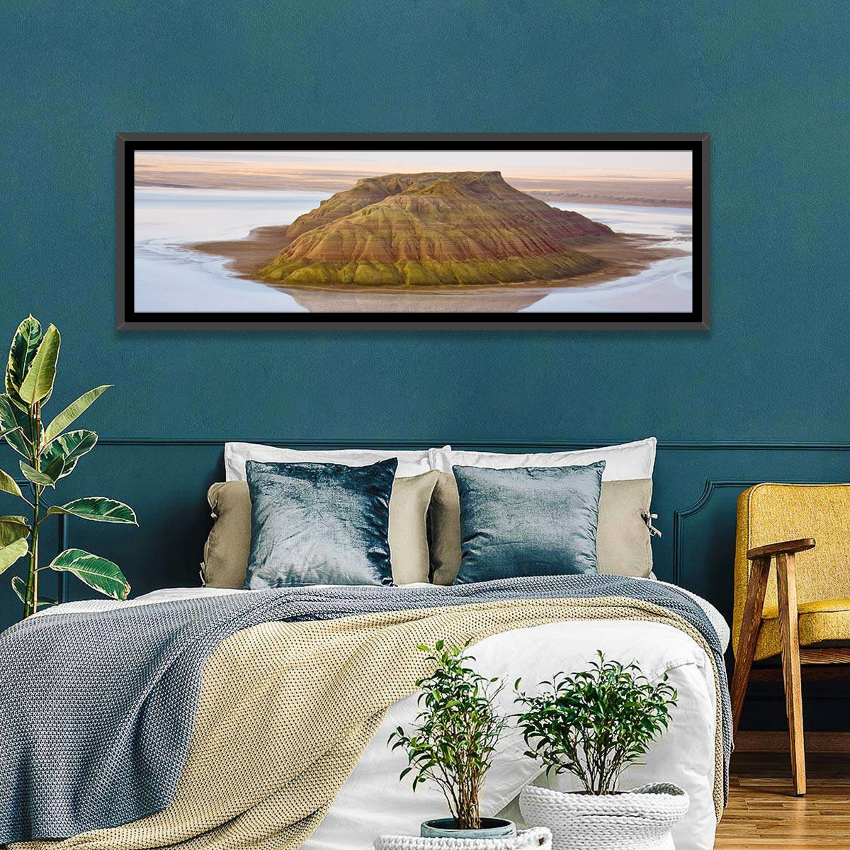 Salt Hill Reflection Wall Art in a room, landscape