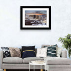 Frozen Waterfall at Sunset Wall Art