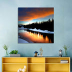 Golden Sunset Over Snowy River Wall Art