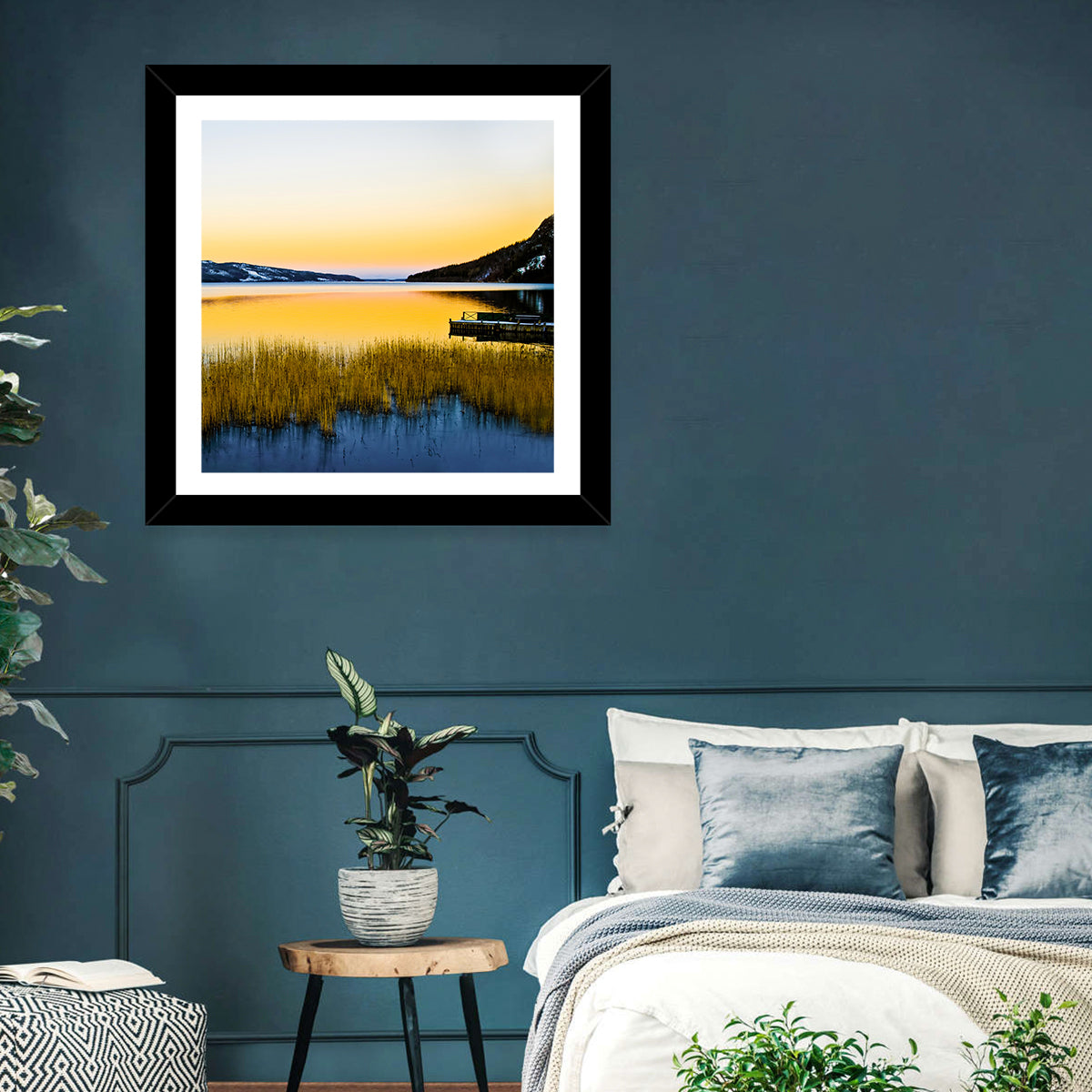 Lapland Lake Sunrise Wall Art in a room, landscape