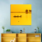 Pirogue at Golden Dusk Wall Art
