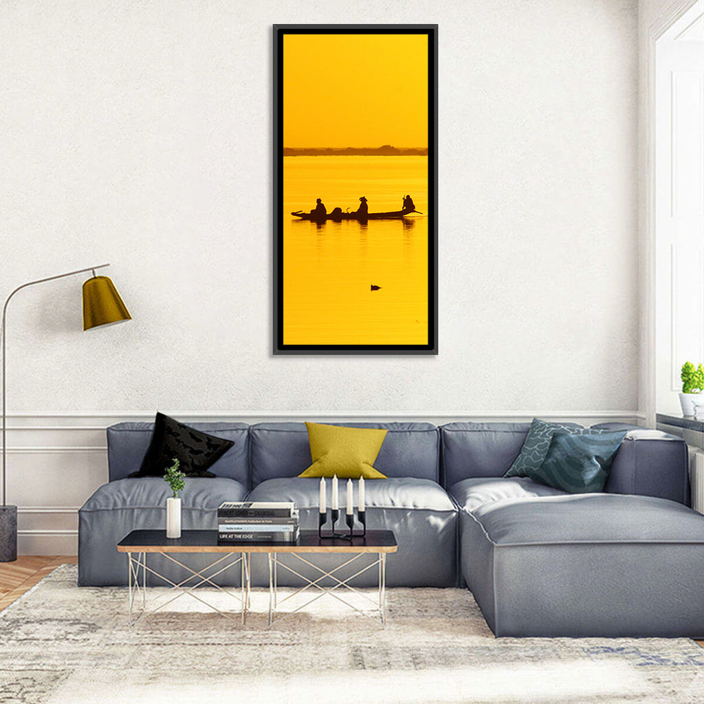 Pirogue at Golden Dusk Wall Art