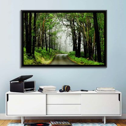 Foggy Forest Road Wall Art