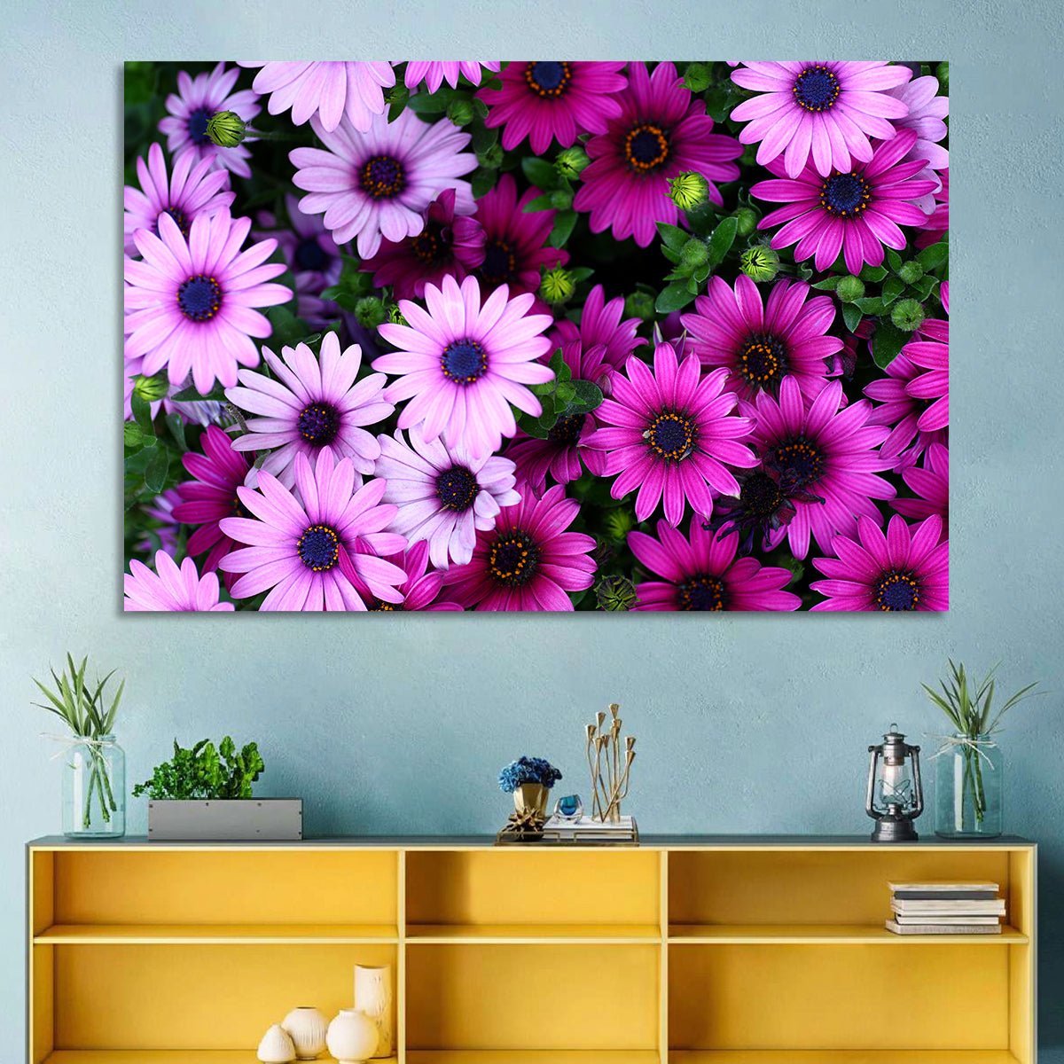 Pink and Purple Daisies Wall Art