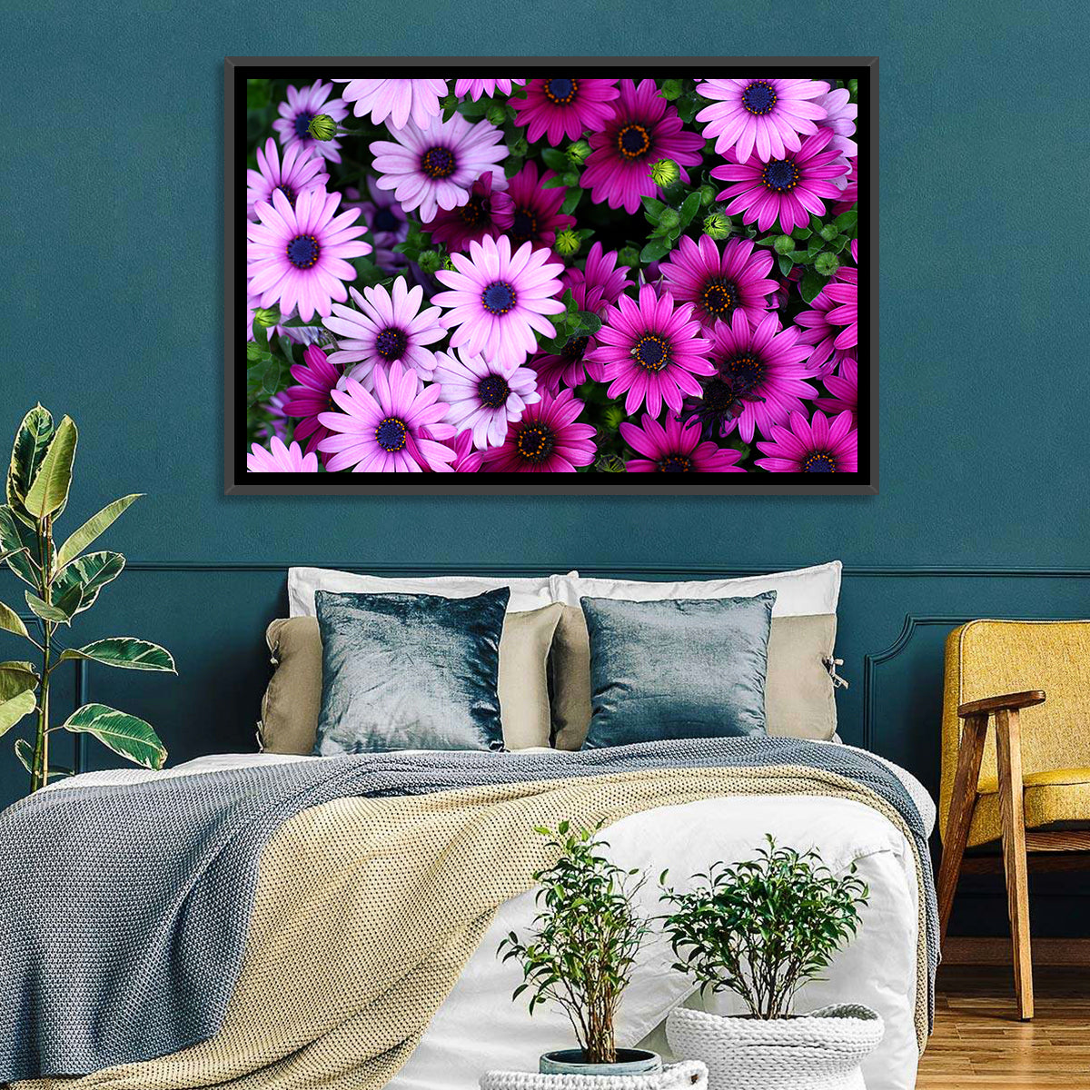 Pink and Purple Daisies Wall Art