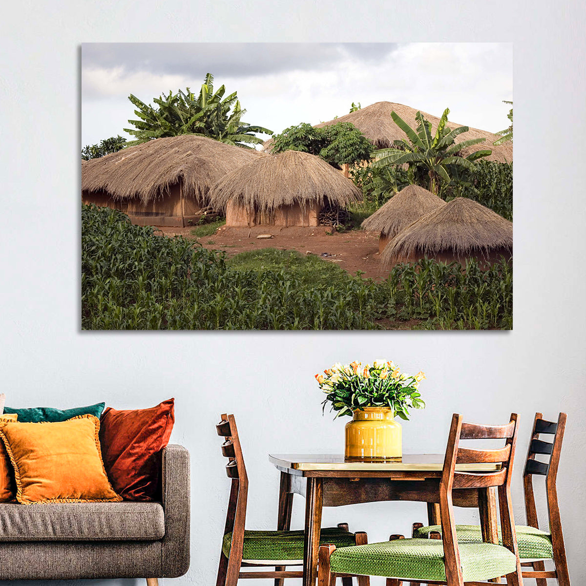 Thatched Roof Huts Wall Art
