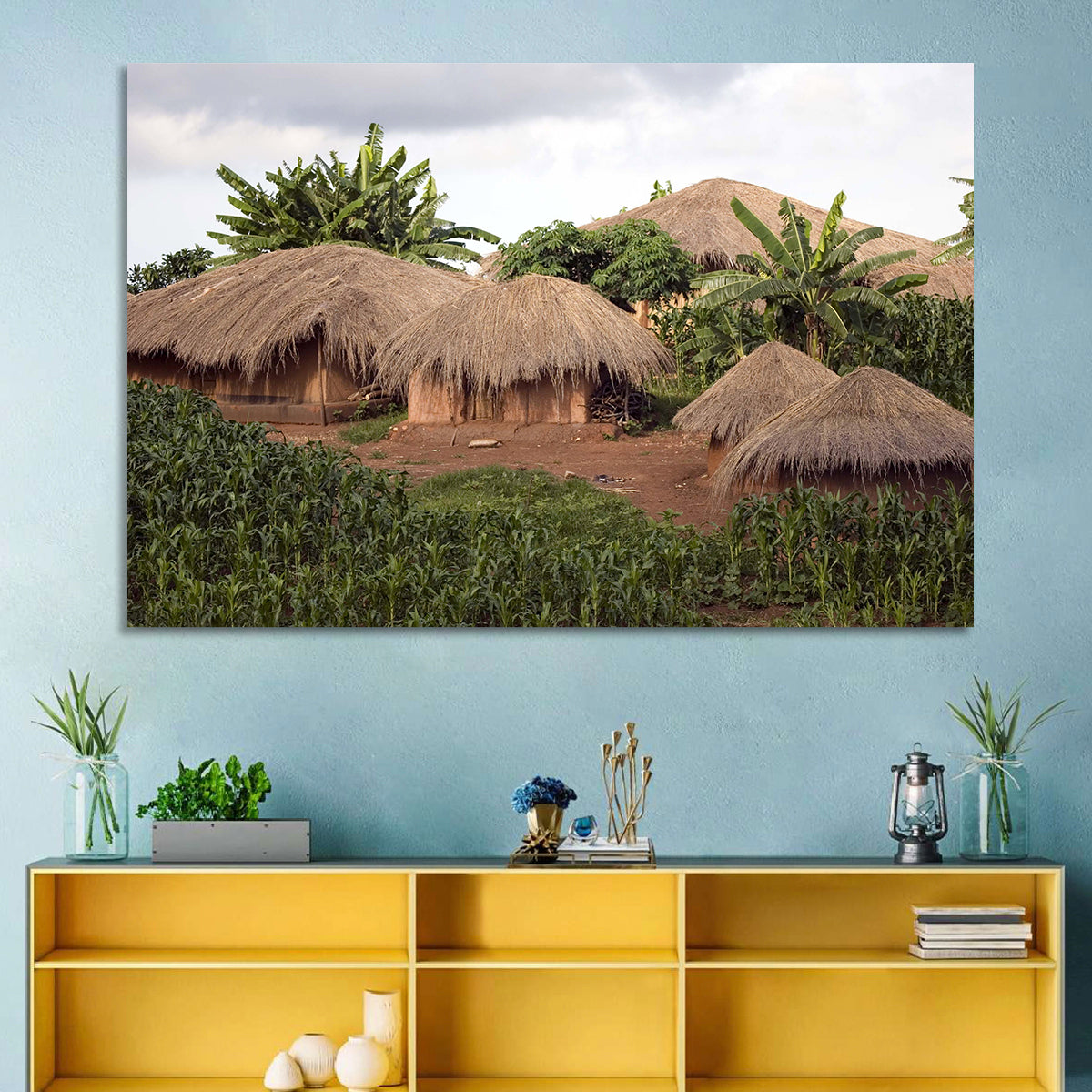 Thatched Roof Huts Wall Art