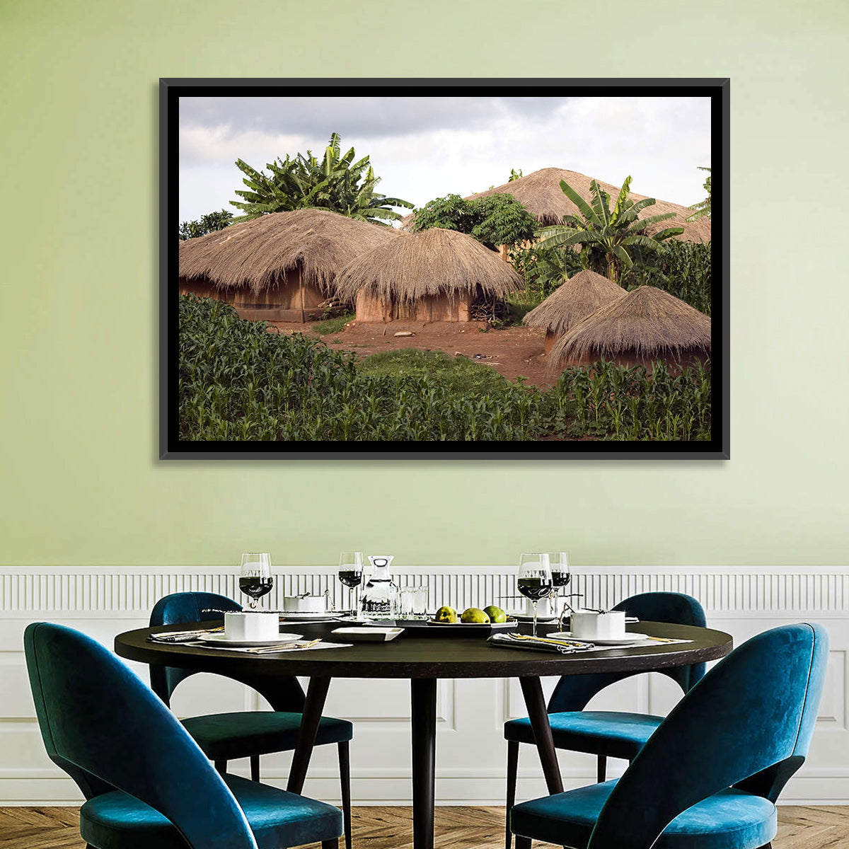 Thatched Roof Huts Wall Art