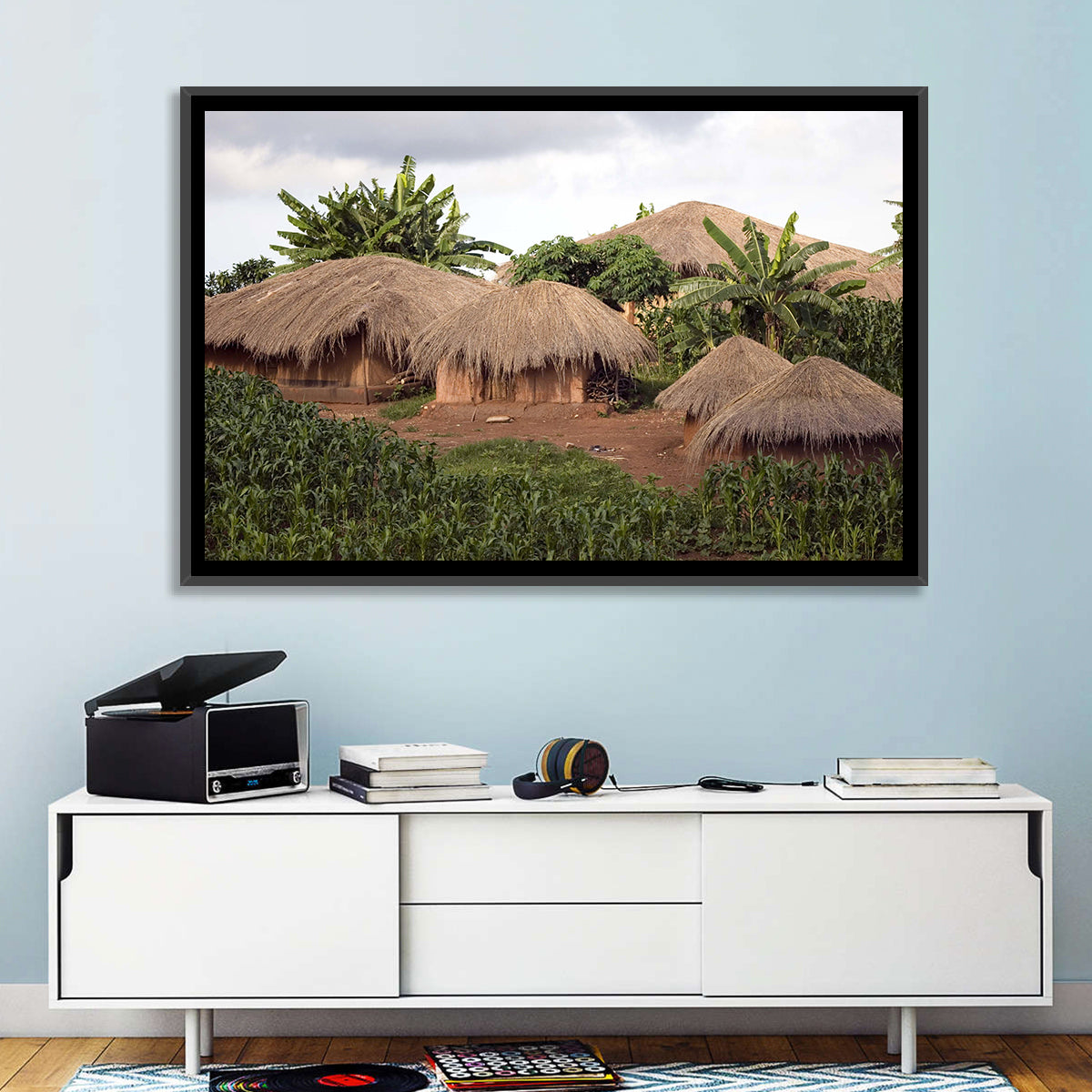 Thatched Roof Huts Wall Art