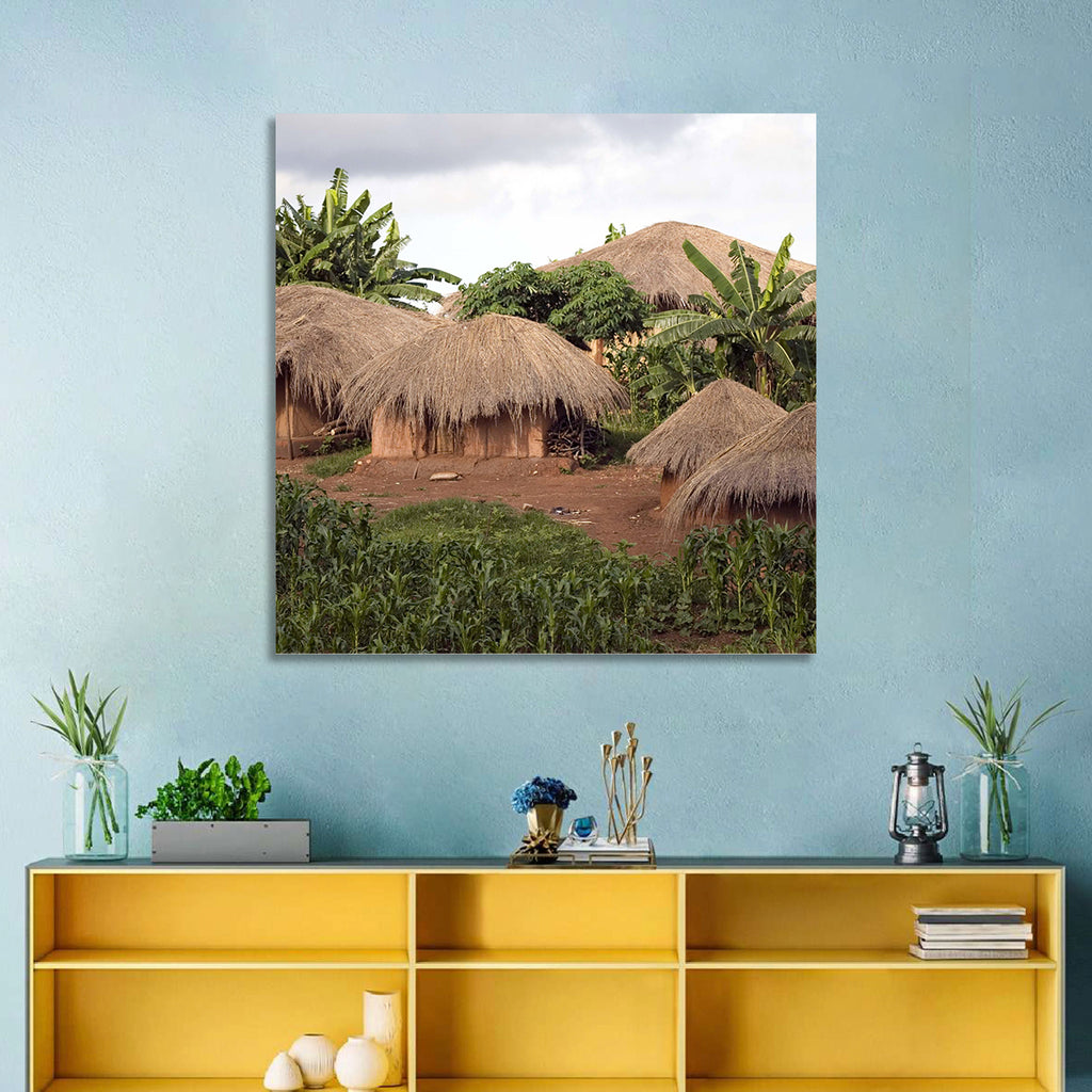 Thatched Roof Huts Wall Art