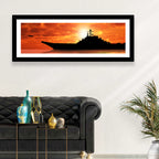 Sunset Aircraft Carrier Silhouette Wall Art