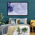 Aegean Nautical Map with Compass Wall Art