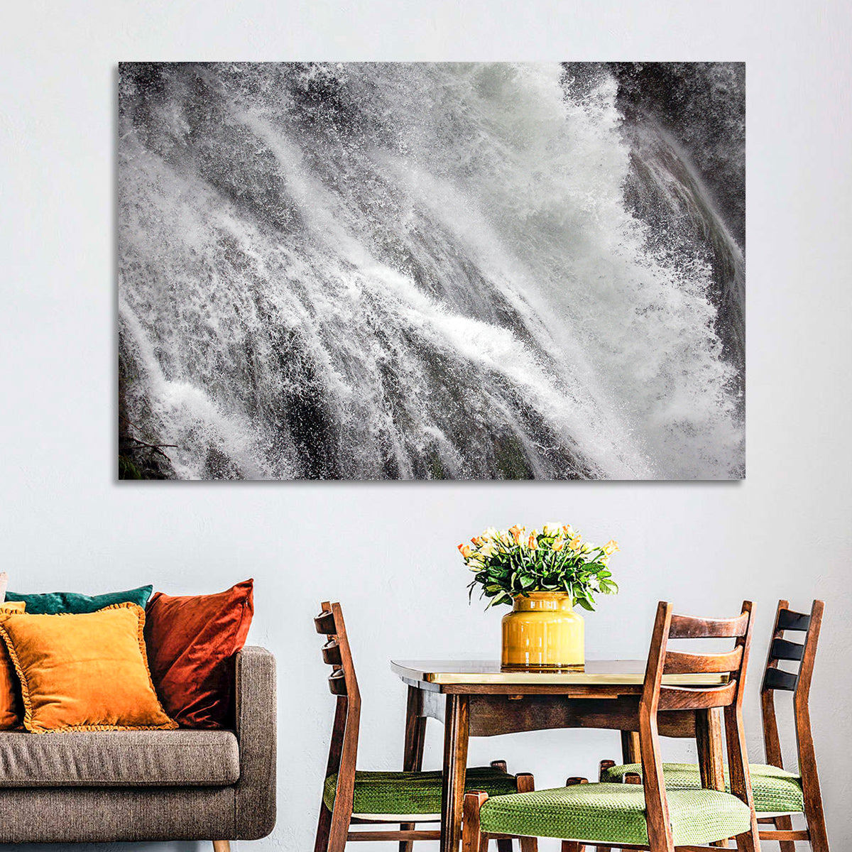 Marmore Waterfall in Motion Wall Art in a room, landscape