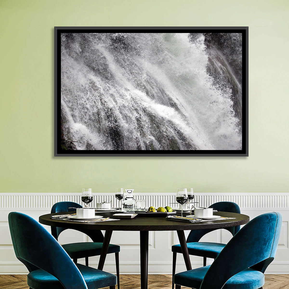 Marmore Waterfall in Motion Wall Art in a room, landscape