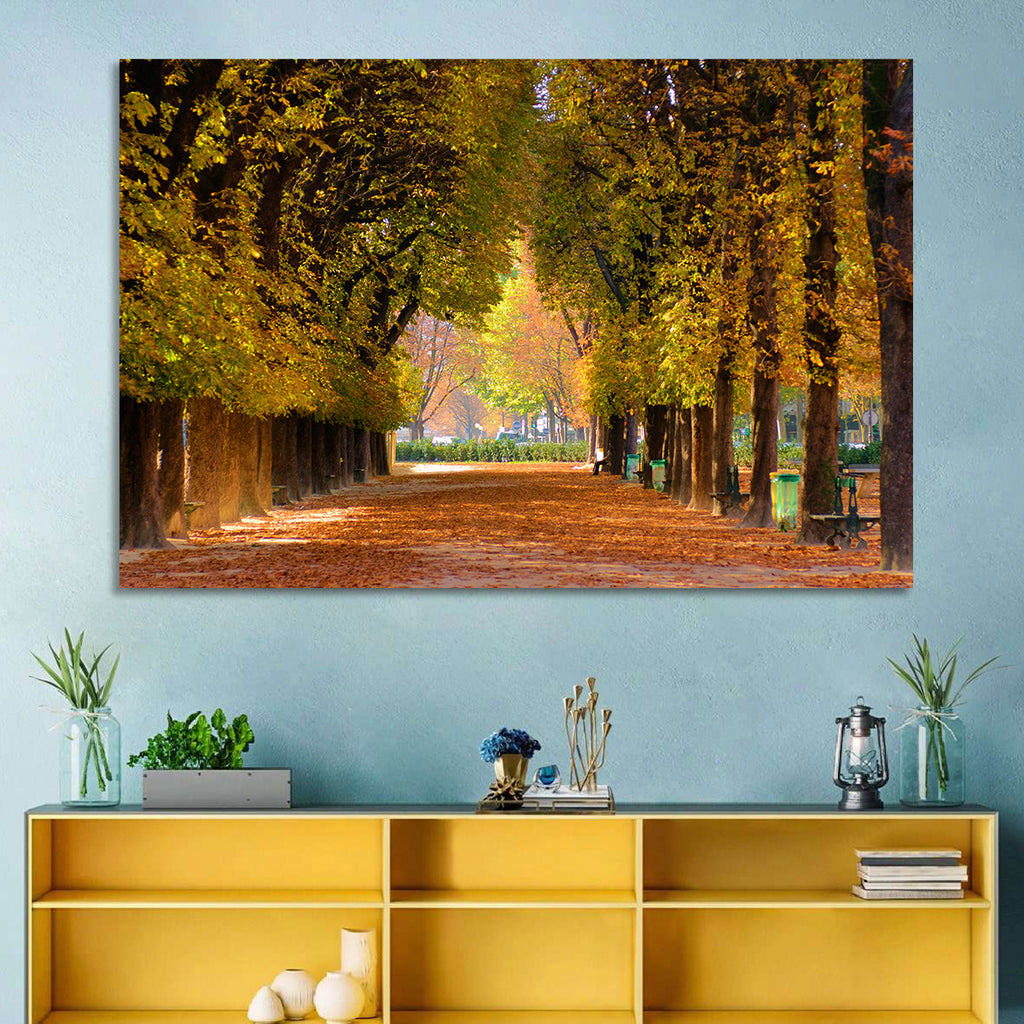Golden Hour Autumn Path Wall Art