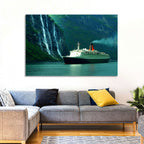 Cruise Ship at Geiranger Fjord Wall Art