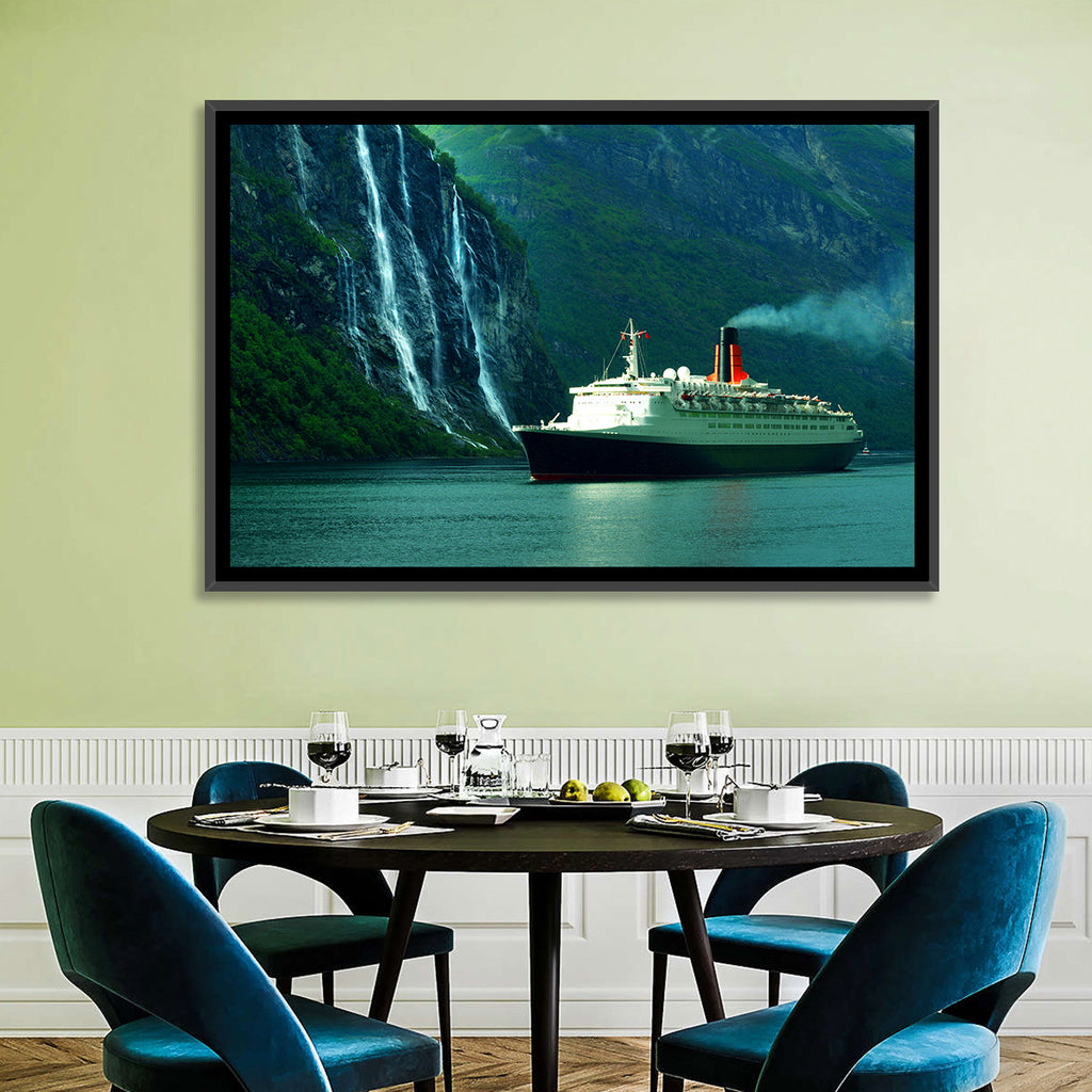 Cruise Ship at Geiranger Fjord Wall Art