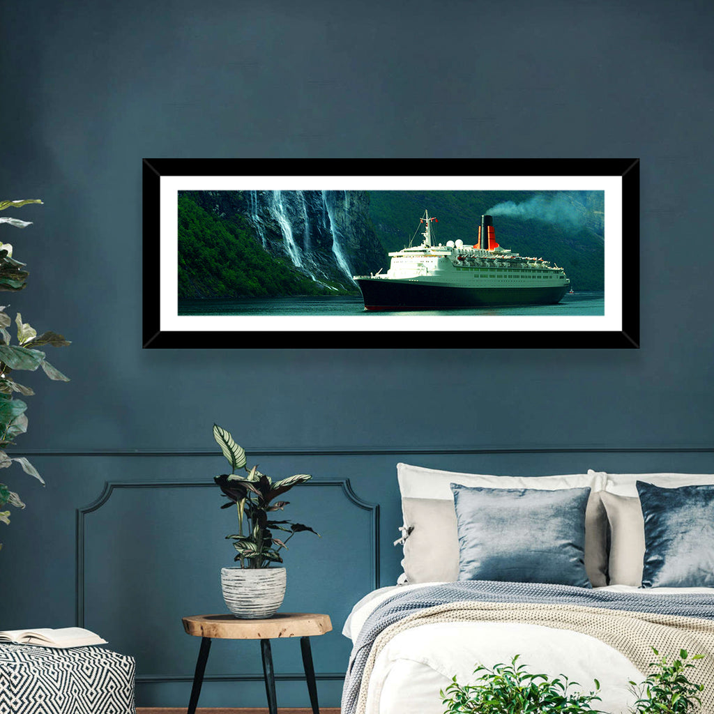 Cruise Ship at Geiranger Fjord Wall Art