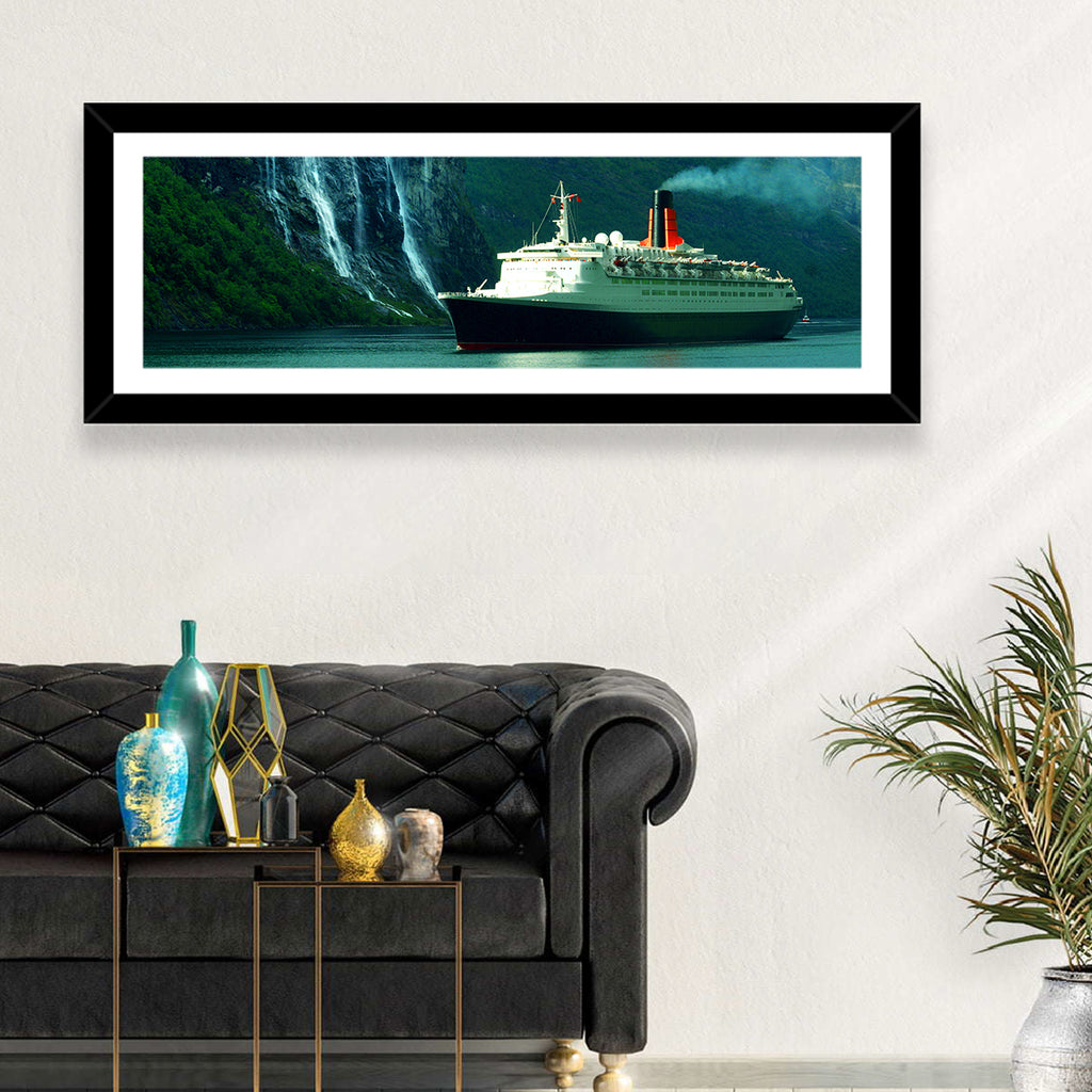 Cruise Ship at Geiranger Fjord Wall Art