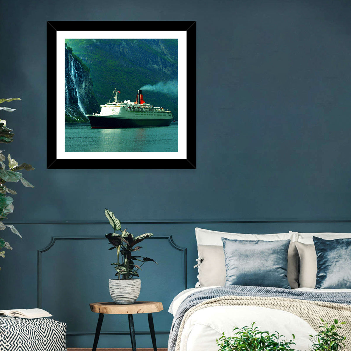 Cruise Ship at Geiranger Fjord Wall Art