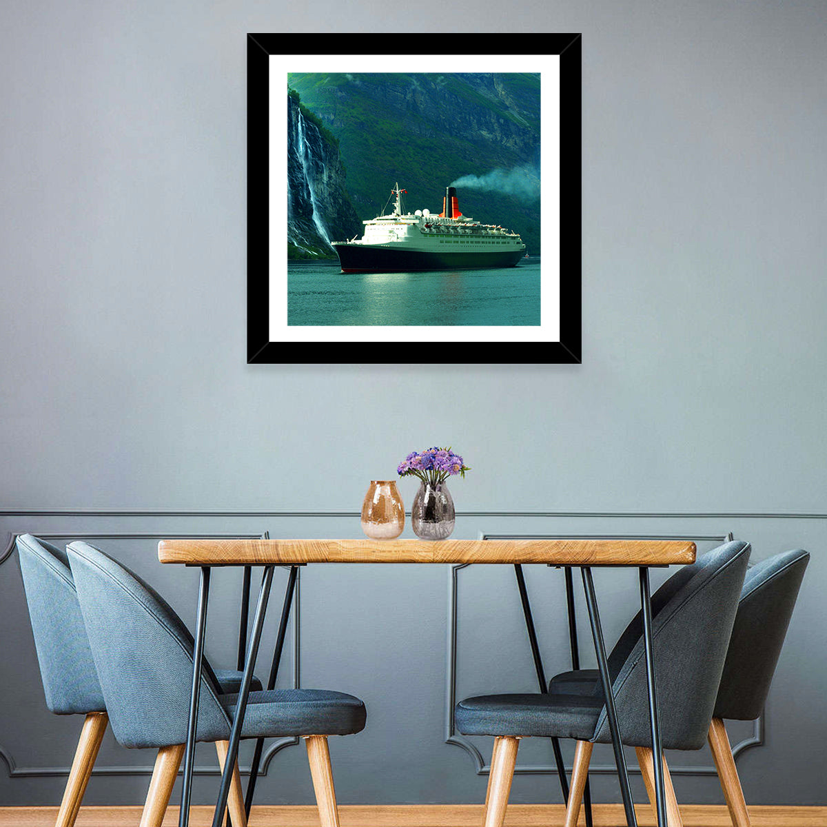 Cruise Ship at Geiranger Fjord Wall Art
