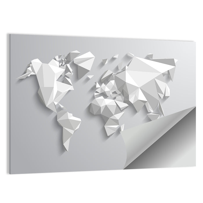 Faceted Triangular World Map Wall Art as a poster print