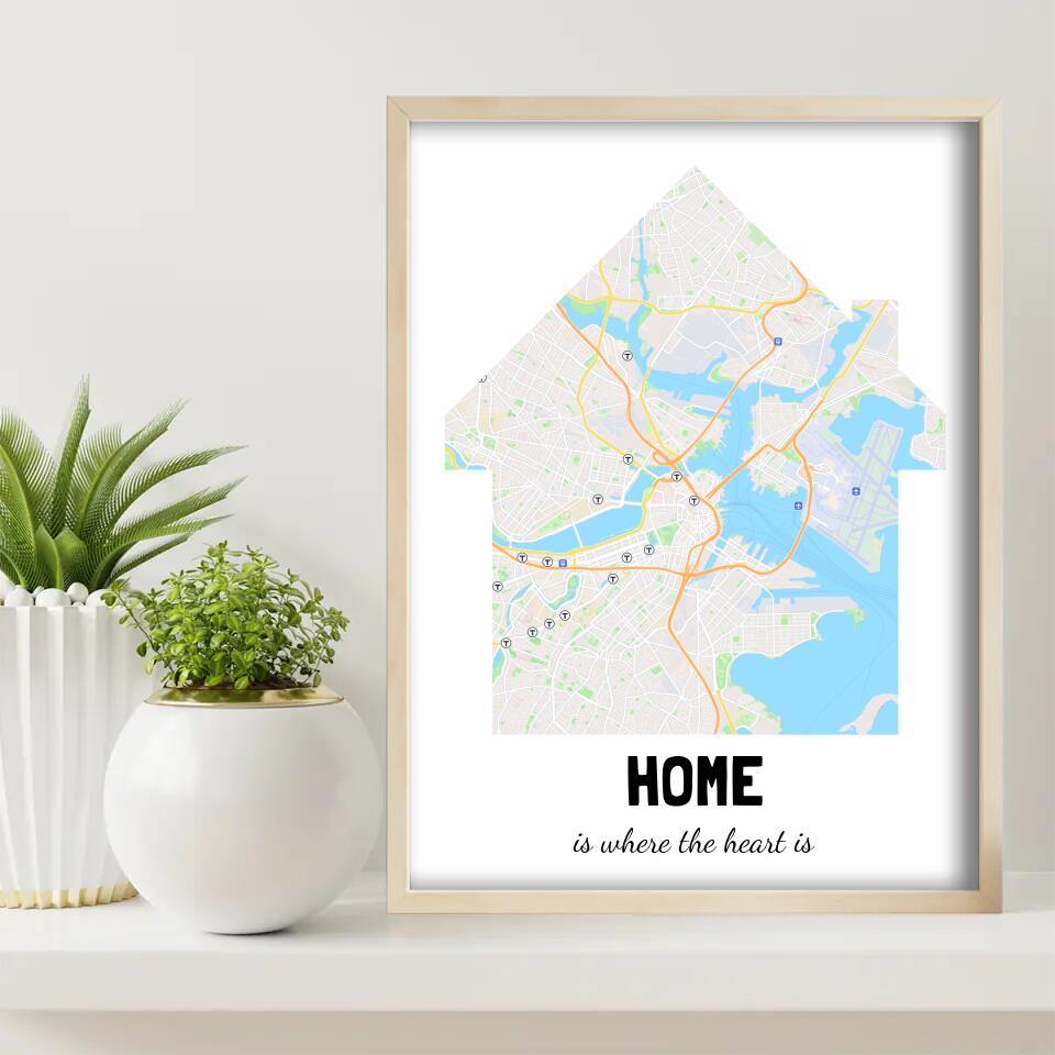 Home Is Where the Heart Is Canvas Wall Art in a room, 