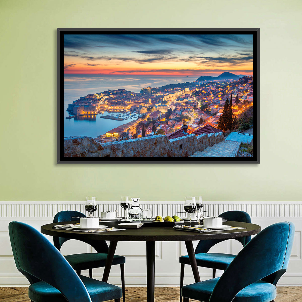 Old Town Dubrovnik at Dusk Wall Art