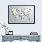 Faceted Triangular World Map Wall Art