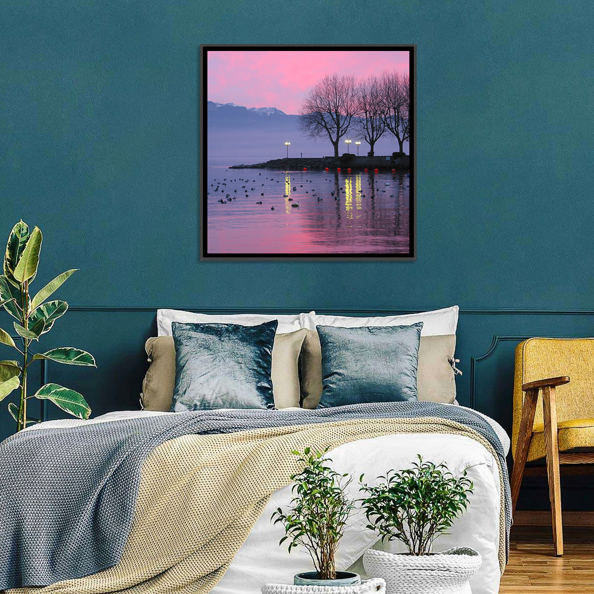 Lake Geneva Twilight Wall Art