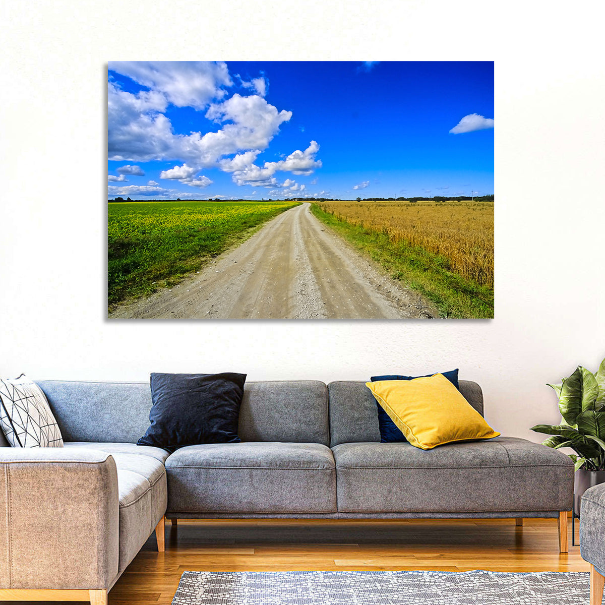 Estonian Summer Fields Wall Art in a room, landscape