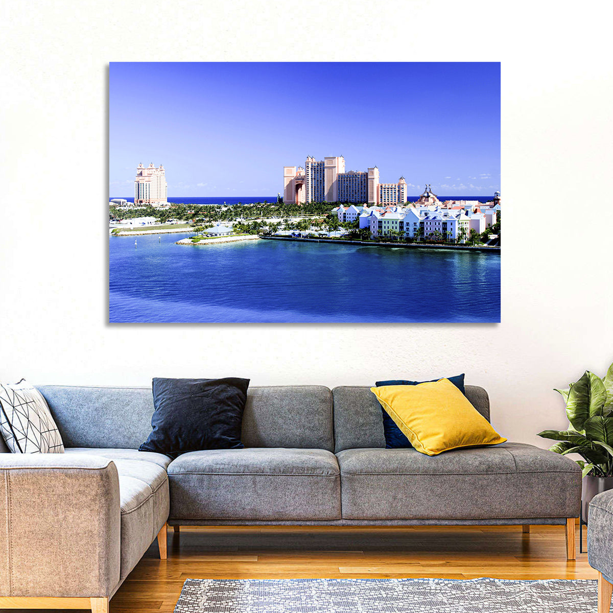 Atlantis Paradise Island View Wall Art in a room, landscape