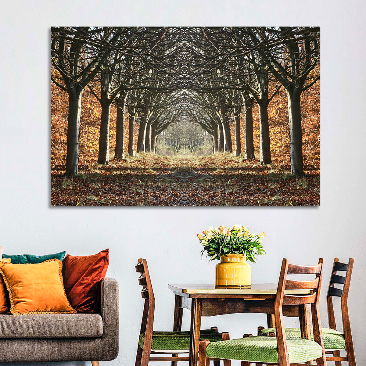 Danish Autumn Tree-lined Path Wall Art