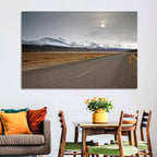 Icelandic Road to Snow-capped Mountains Wall Art