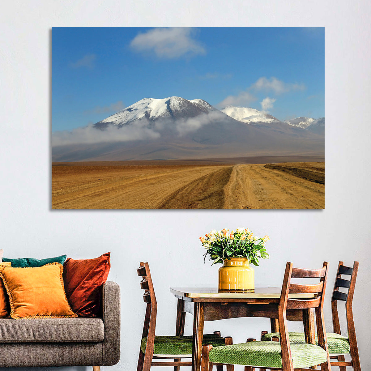 Road to Atacama Peaks Wall Art in a room, landscape