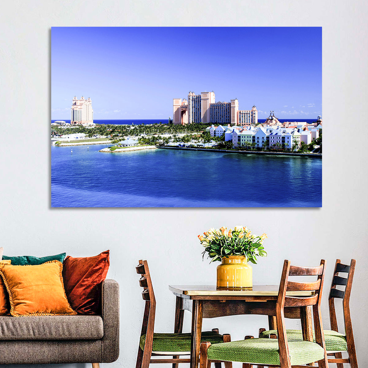Atlantis Paradise Island View Wall Art in a room, landscape