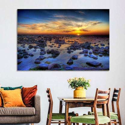 Sea Stones Sunset Wall Art