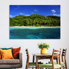 Turquoise Tropical Island Scene Wall Art