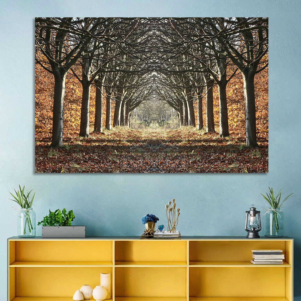 Danish Autumn Tree-lined Path Wall Art