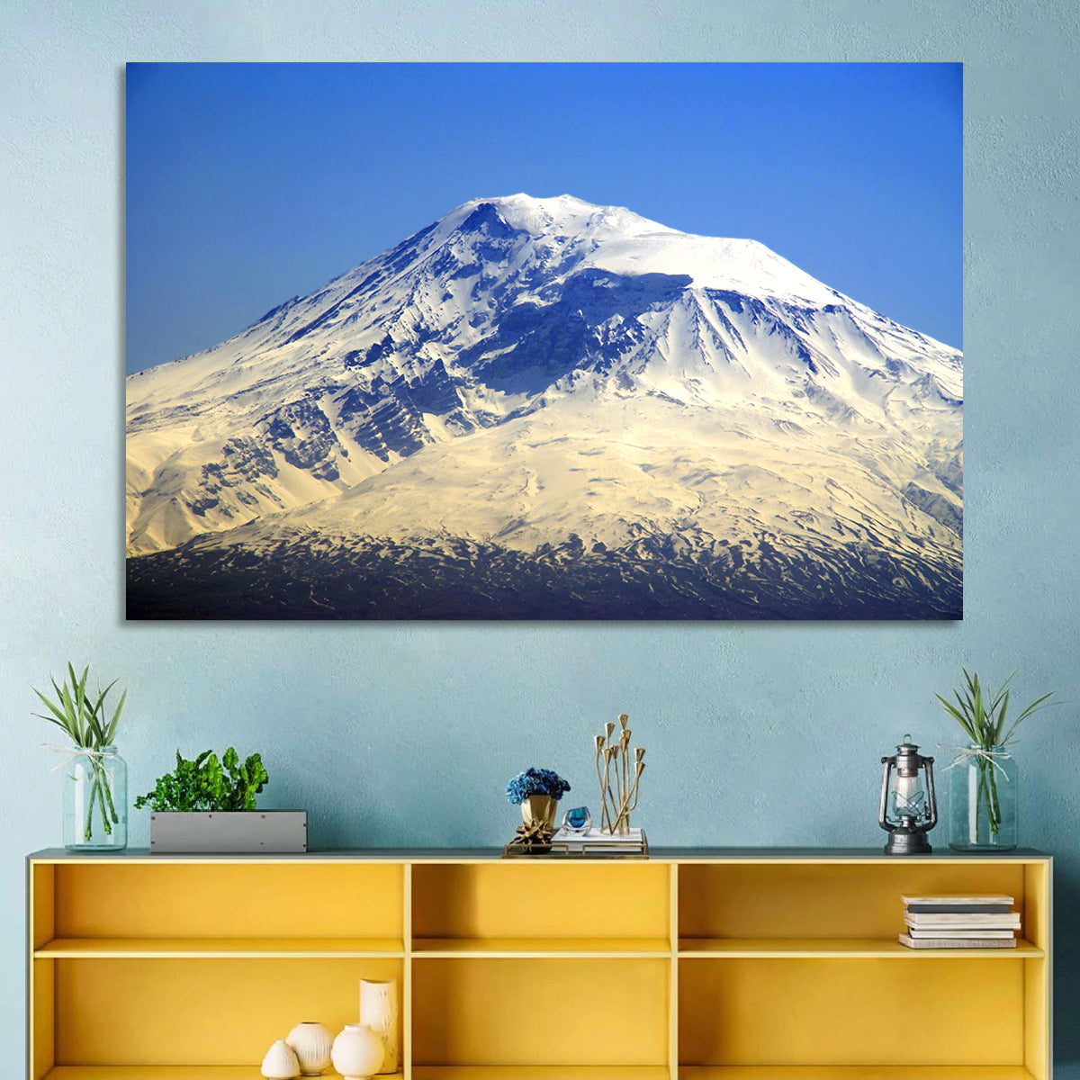 Mount Ararat Winter Summit Wall Art in a room, landscape