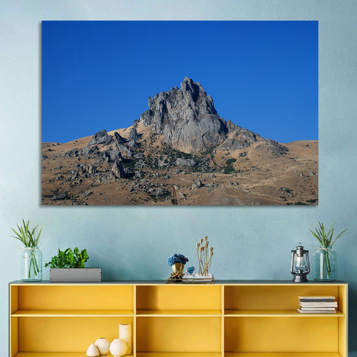 Besh Barmag Mountain Peak Wall Art in a room, landscape